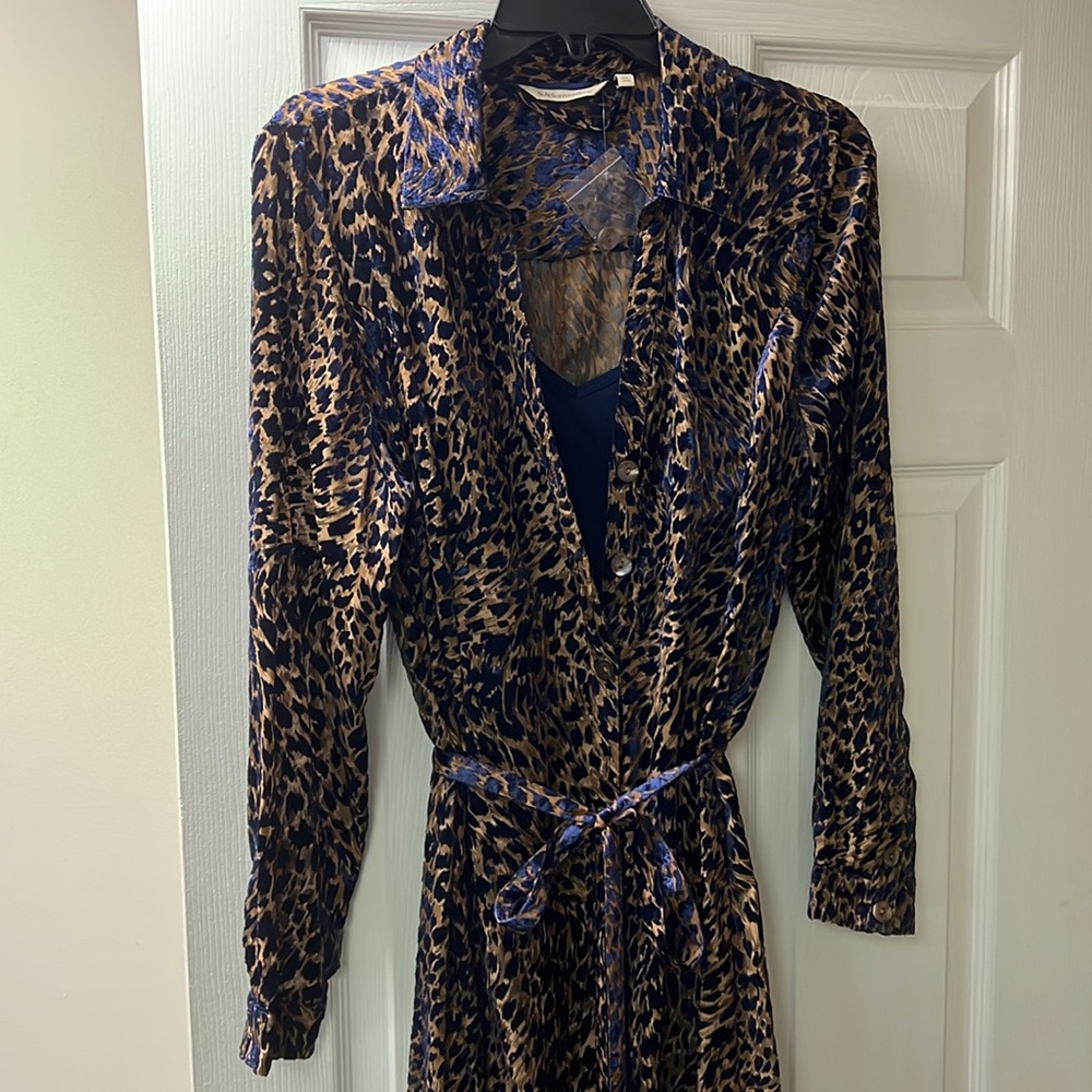 Soft Surroundings Navy Sequin Wrap Gown - Picture 4 of 7